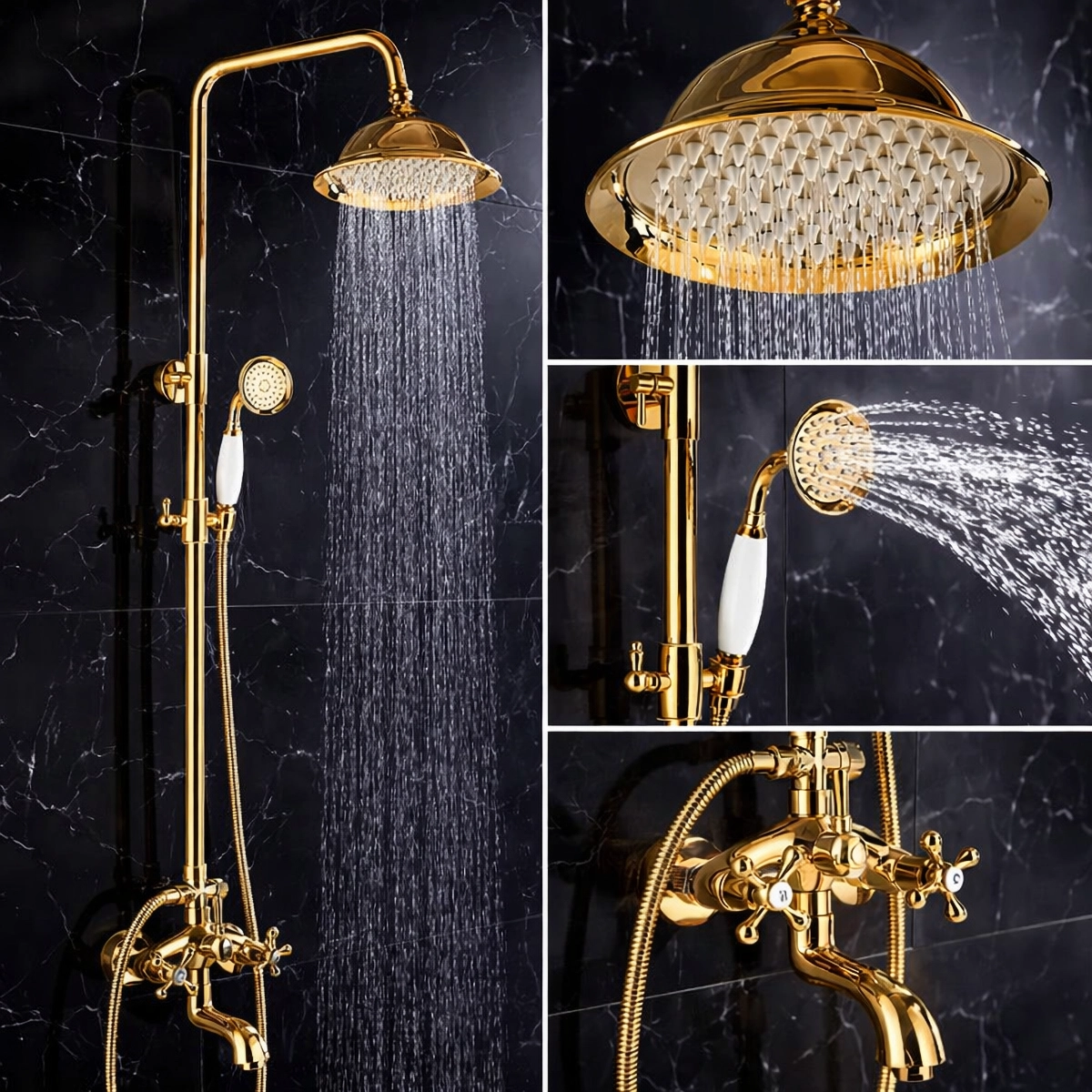 Colonne bain-douche rétro ajustable